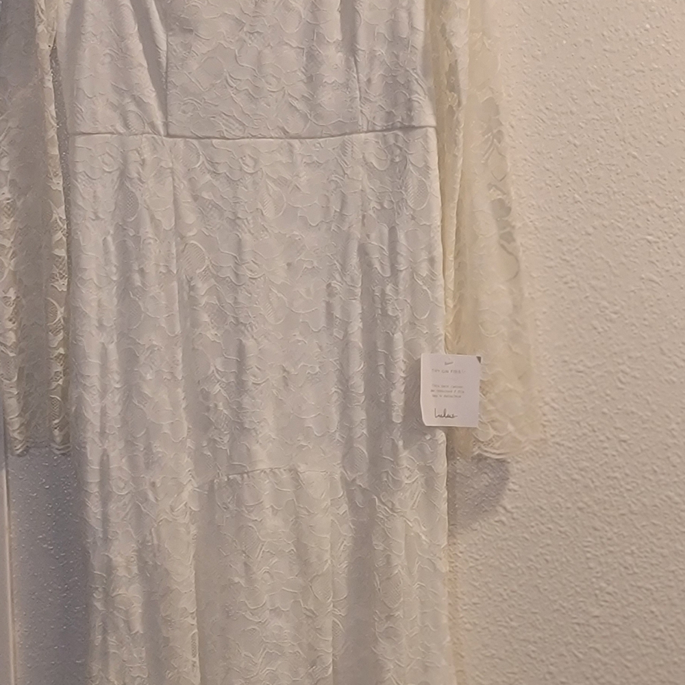Lulu's White Long Sleeve Wedding Gown